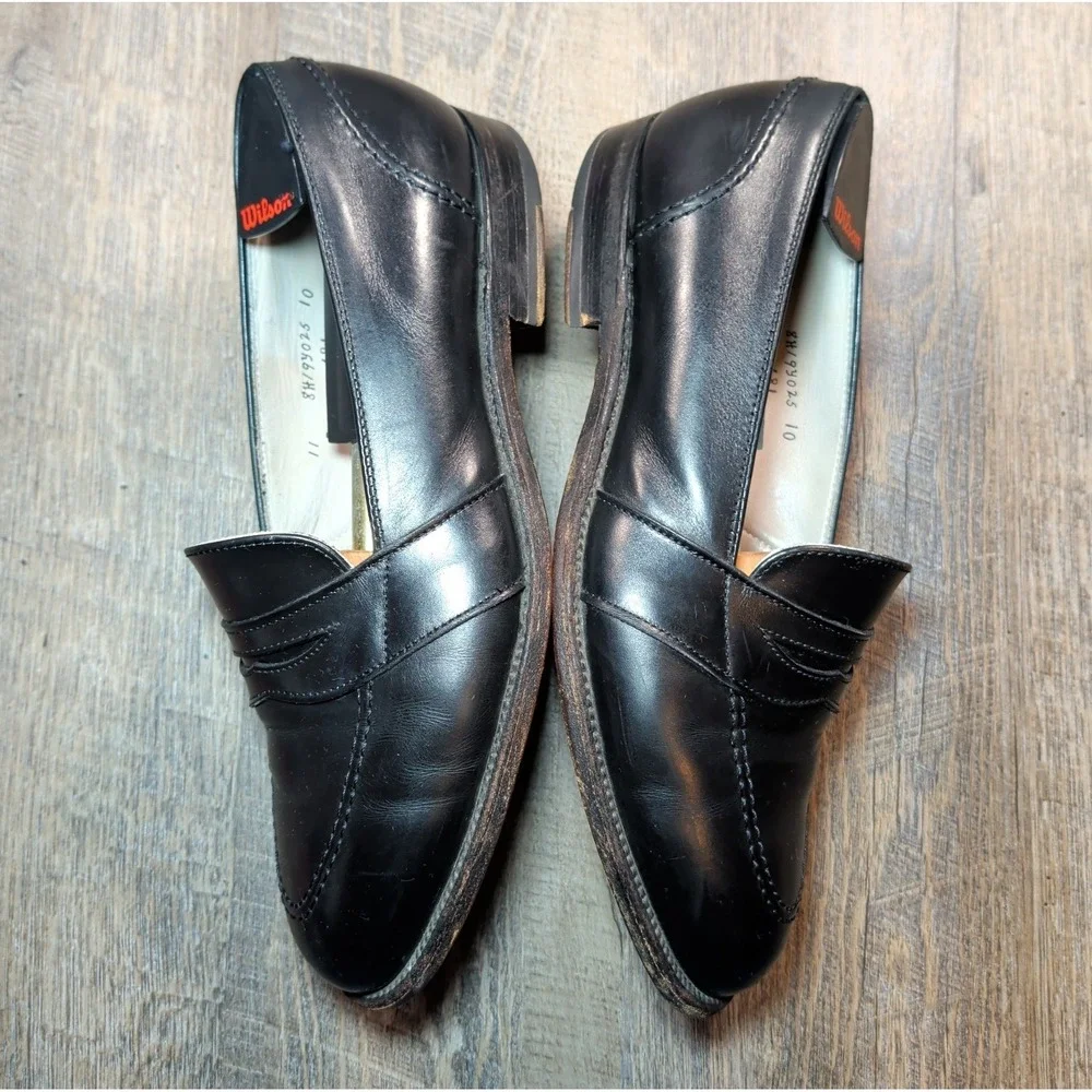 Alden 681 Calf Leather Black Full Strap Penny Loafers Shoes Mens 11 B/D Made USA